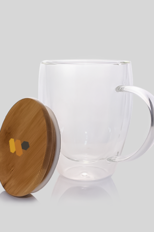 Glass Mug with Bamboo Lid