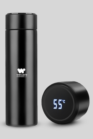 Bottle with LED temperature display