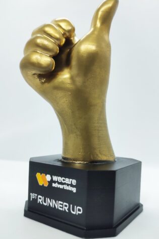 Custom 3D Thumbs Up Trophy