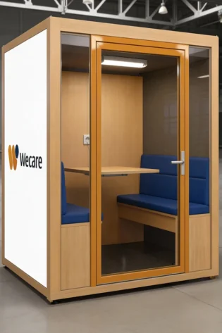 QuietSpace Duo Soundproof Office Pod with Table and Seating – Wecare UAE