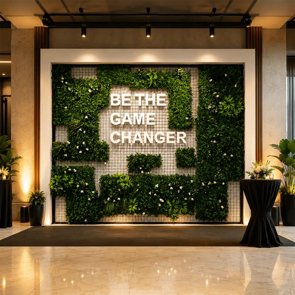 Backdrop-with-Custom-Text-Artificial-Grass-Venue