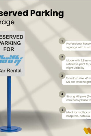 Reserved Parking Sign Stand – Custom Branded Aluminium Signage