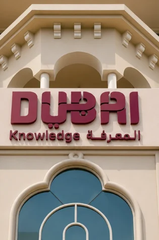 5cm thick aluminium 3D outdoor signage in Dubai with powder coated letters for school building facade
