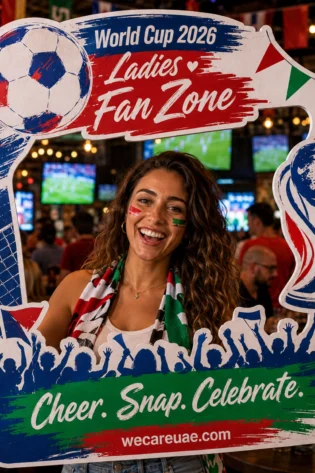 World Cup 2026 Themed Selfie Frame Printing in Dubai | Custom Football Photo Frame Props