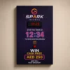Front view of custom wall mounted reaction timer challenge game for events