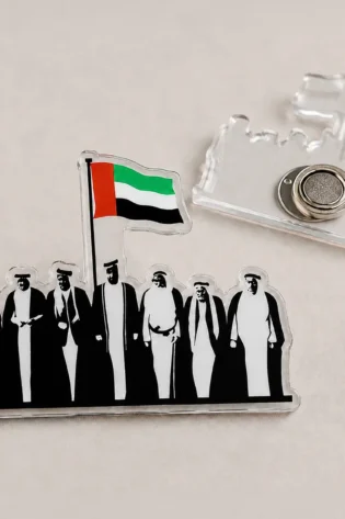 UAE Leaders Magnetic Acrylic Badge โ Custom National Day Pin